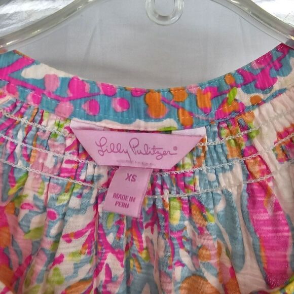 Lilly Pulitzer Essie Tank Top Blouse Scuba to Cuba Burnout Cotton Pink Size XS - Picture 4 of 8